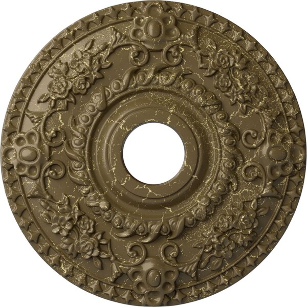 Ekena Millwork Rose Ceiling Medallion (Canopies up to 7 1/4"), 18"OD x 3 1/2"ID x 1 1/2"P, Mississippi Mud Crackle CM18ROMMC - main